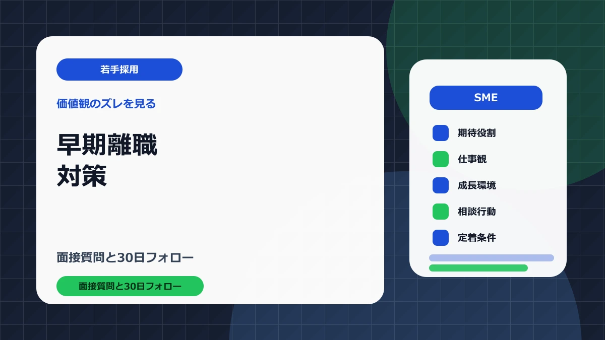 若手社員がすぐ辞める原因｜価値観のズレを面接と30日フォローで防ぐ