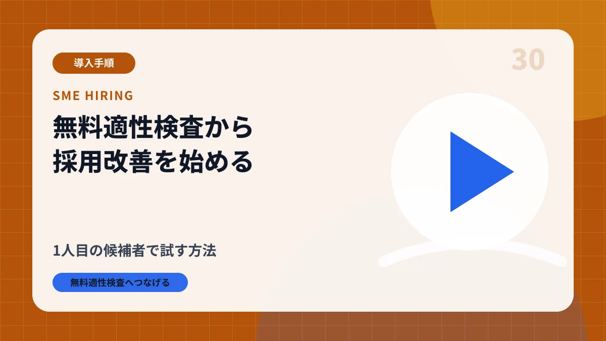 無料適性検査を1人目の候補者で試す手順|登録前チェックから面接活用までのアイキャッチ画像
