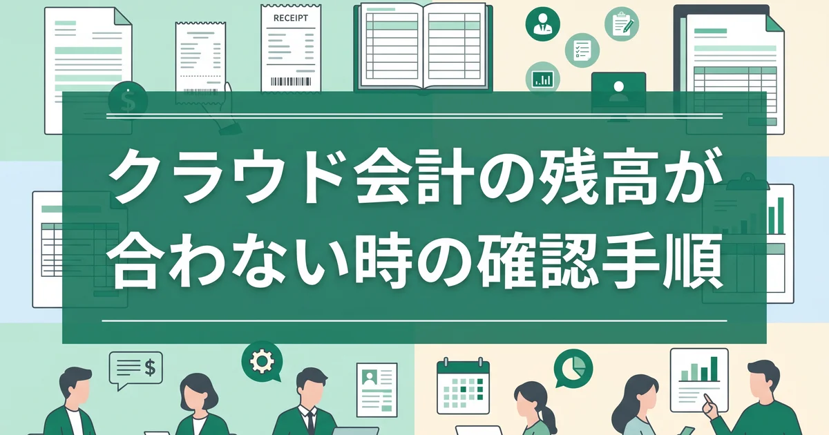 クラウド会計の残高が合わない時の確認手順