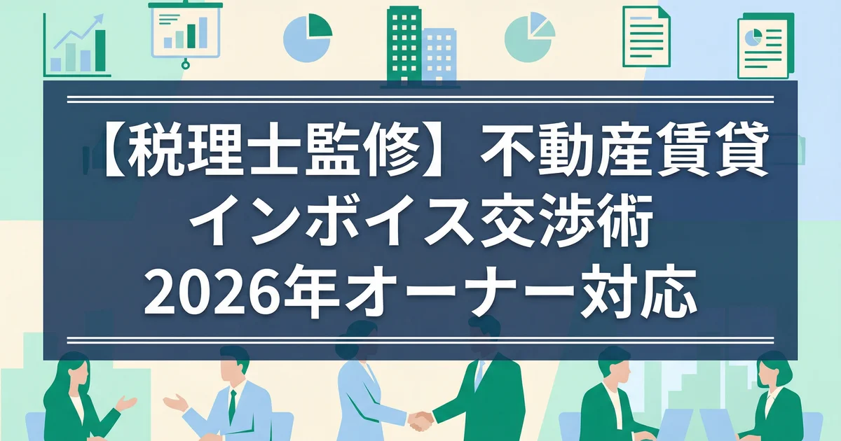 不動産インボイス2026対応|テナント影響と賃料交渉|税理士が解説