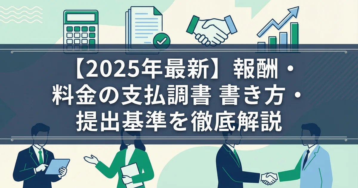 支払調書の書き方（報酬）｜提出基準と記入例を税理士が解説