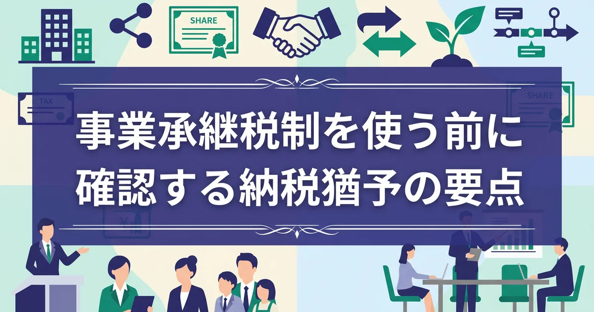 事業承継税制を使う前に確認する納税猶予の要点