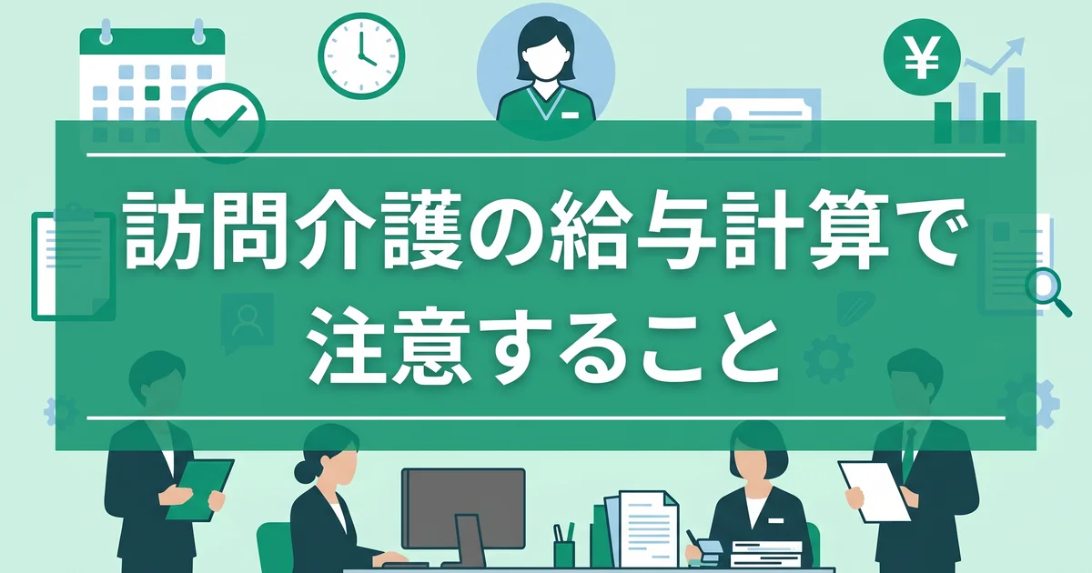 訪問介護の給与計算で注意すること