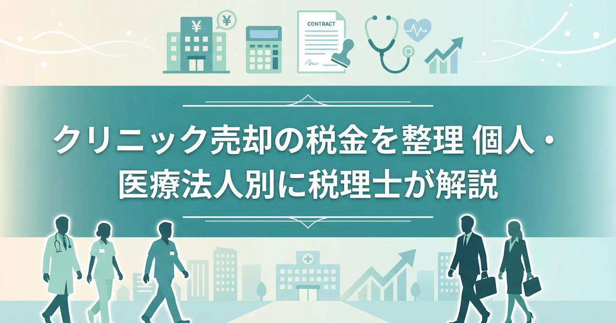 クリニック売却の税金を整理|個人・医療法人別に税理士が解説