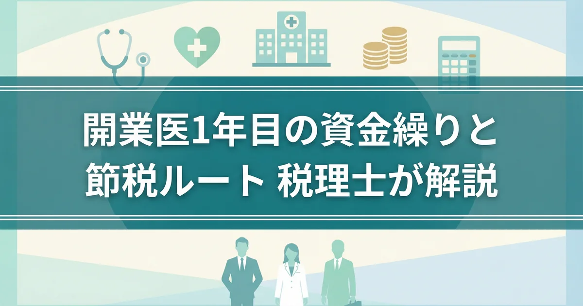 開業医1年目の資金繰りと節税ルート|税理士が解説
