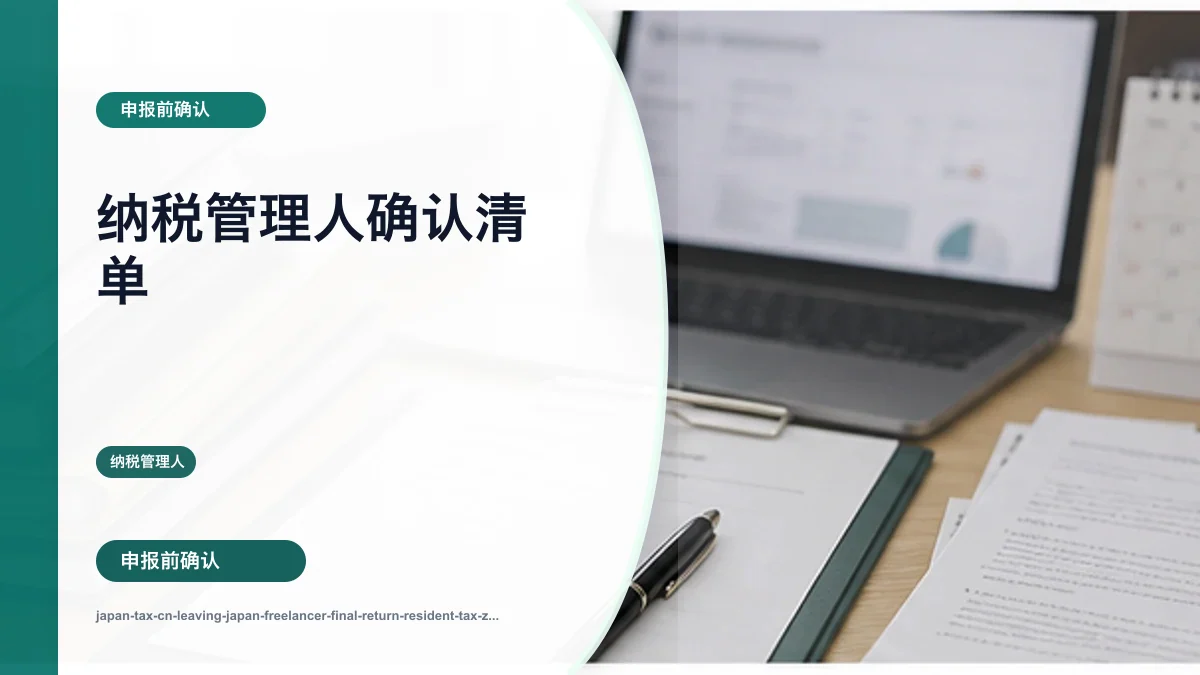 中国自由职业者离开日本前:最终申报、居民税和纳税管理人清单 | 税理士法人 辻総合会計グループ