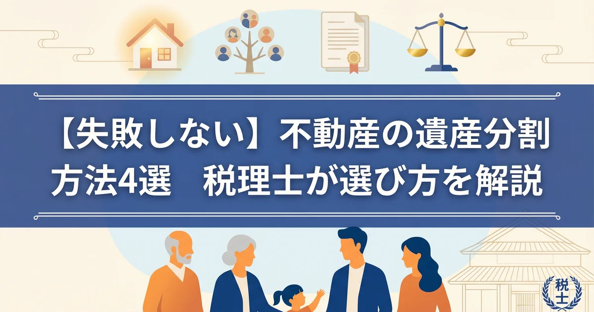 遺産分割の不動産分け方4つ|現物・換価・代償・共有を税理士解説