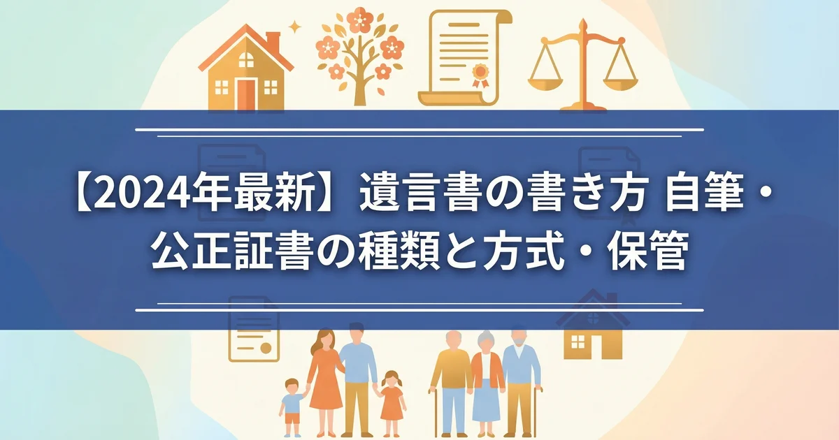 遺言書 書き方と種類比較|自筆証書・公正証書を解説