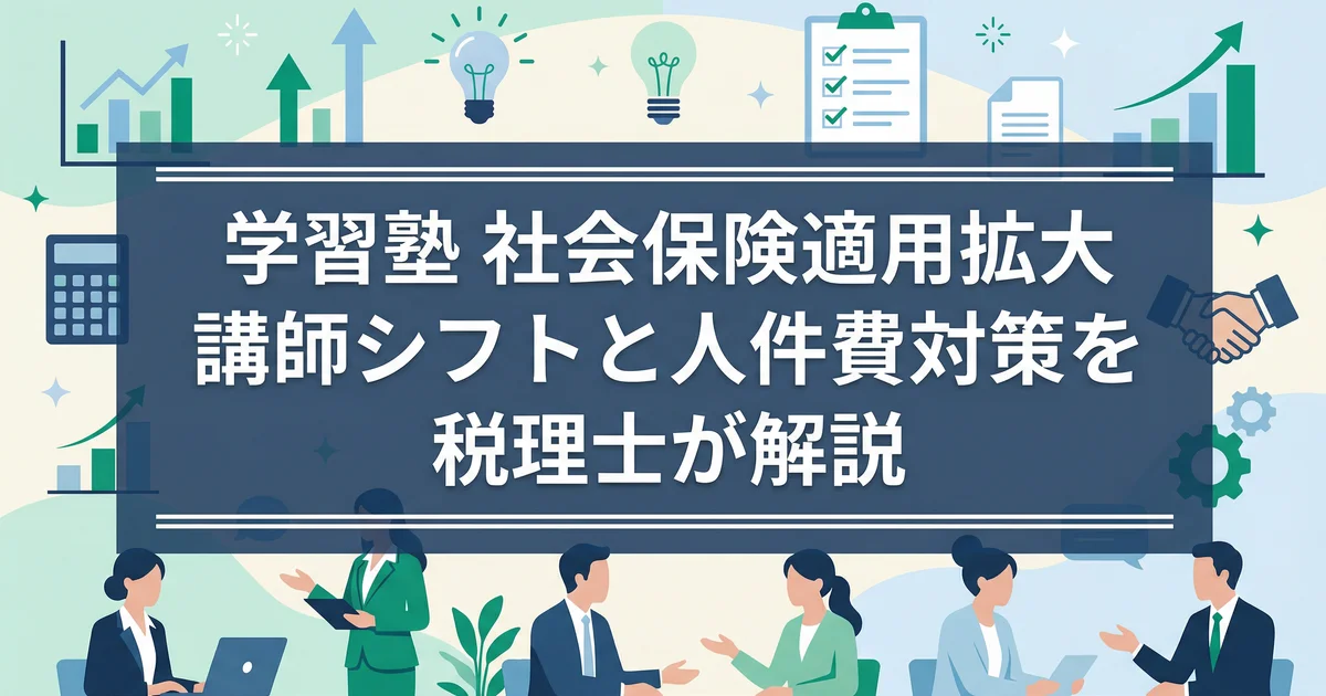 学習塾 社会保険適用拡大|講師シフトと人件費対策を税理士が解説