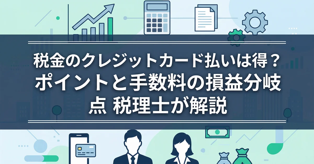 税金のクレジットカード払いは得？ポイントと手数料の損益分岐点｜税理士が解説