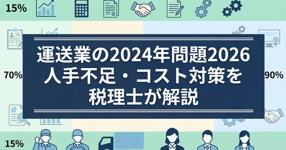 運送業の2024年問題2026|人手不足・コスト対策を税理士が解説