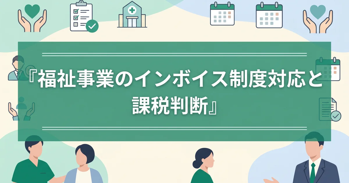 福祉事業のインボイス制度対応と課税判断