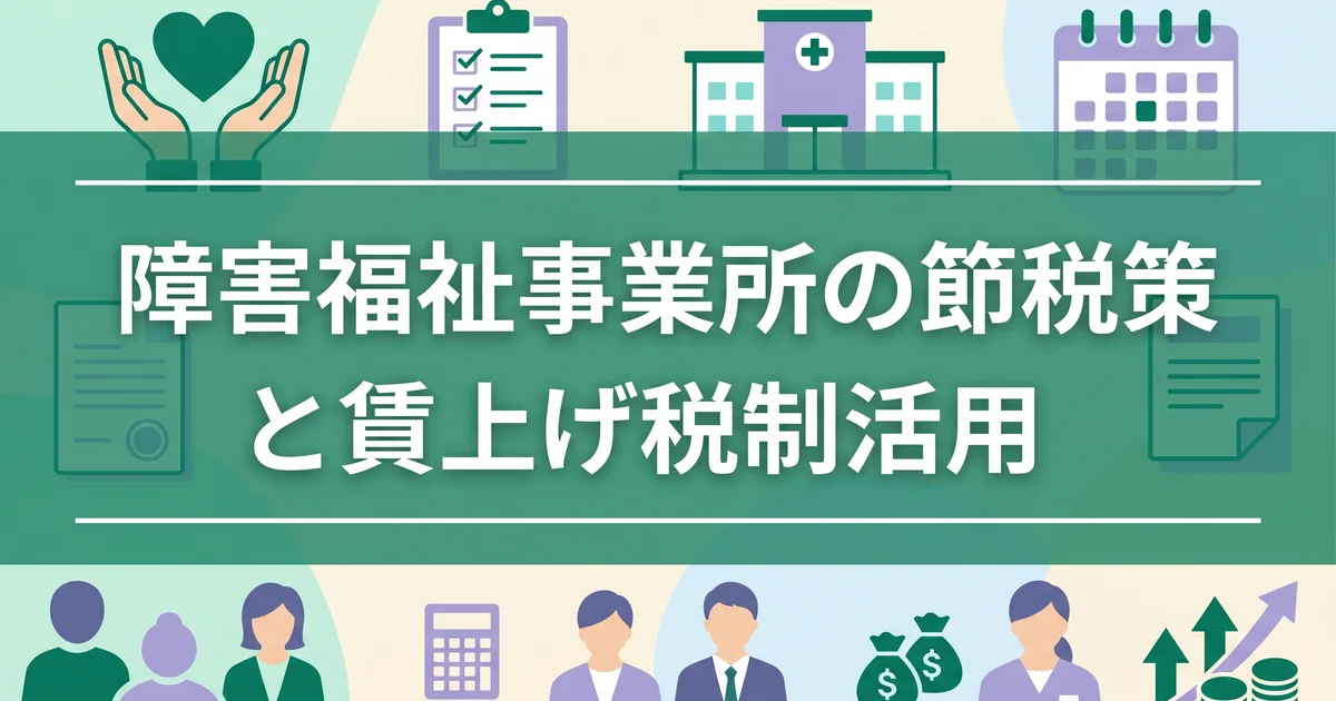 障害福祉事業所の節税策と賃上げ税制活用